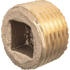 USA Sealing - Brass & Chrome Pipe Fittings; Type: Square Socket Plug ; Fitting Size: 1 ; End Connections: MNPT ; Material: Brass ; Pressure Rating (psi): 125 ; Finish/Coating: Uncoated - Exact Industrial Supply