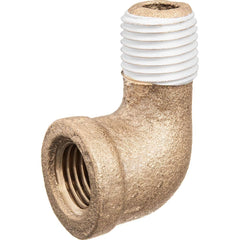 USA Sealing - Brass & Chrome Pipe Fittings; Type: Street Elbow ; Fitting Size: 1-1/2 x 1-1/2 ; End Connections: FNPT x MNPT w/Thread Sealant ; Material: Brass ; Pressure Rating (psi): 125 ; Finish/Coating: Uncoated - Exact Industrial Supply