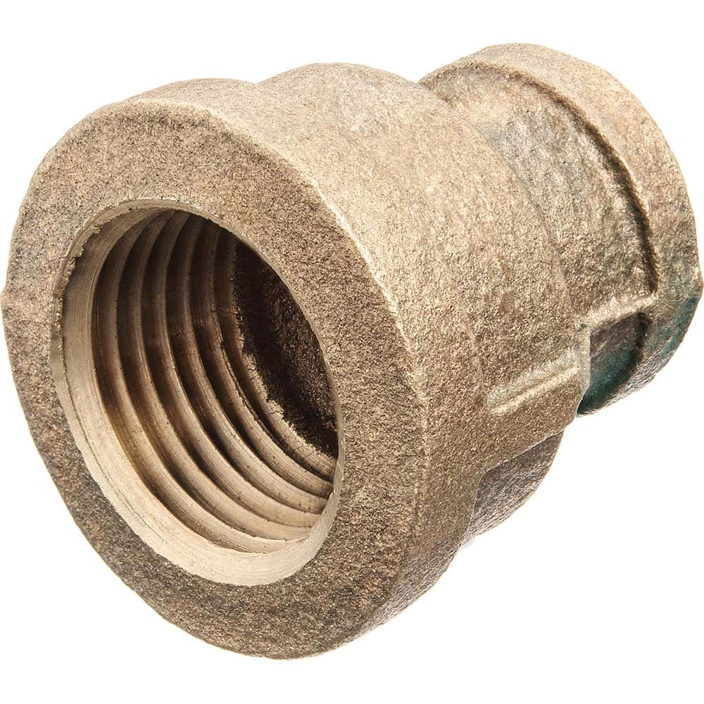 USA Sealing - Brass & Chrome Pipe Fittings; Type: Reducing Coupling ; Fitting Size: 1/2 x 3/8 ; End Connections: FBSPT x FBSPT ; Material: Brass ; Pressure Rating (psi): 125 ; Finish/Coating: Uncoated - Exact Industrial Supply