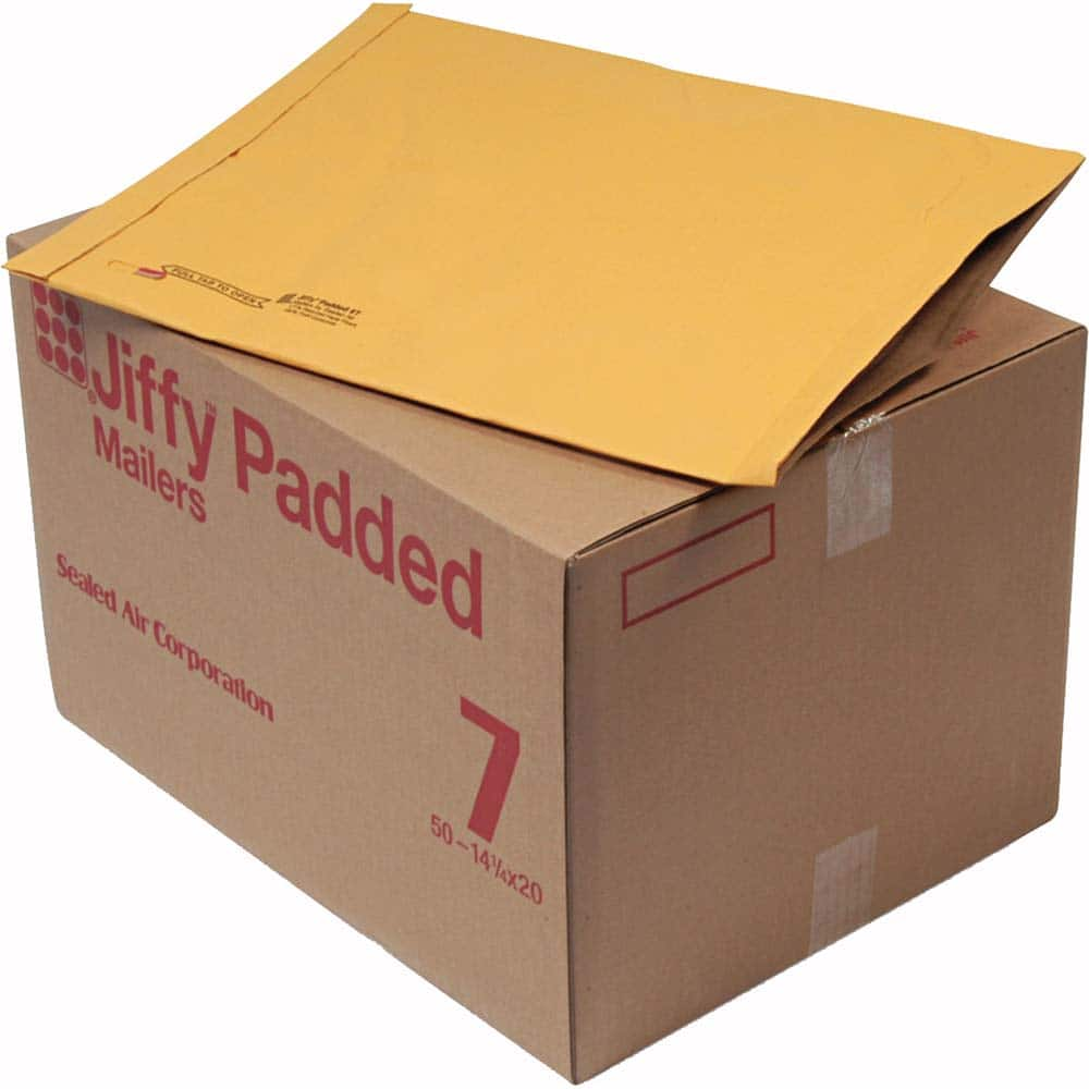 Sealed Air - Mailers, Sheets & Envelopes; Type: Padded Mailer ; Style: Fold Flap ; Width (Inch): 20 ; Length (Inch): 14-1/4 ; Box Quantity: 50 ; Size: 14.25 x 20 - Exact Industrial Supply