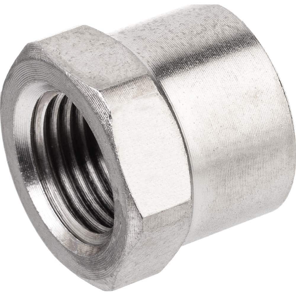 USA Sealing - Brass & Chrome Pipe Fittings; Type: Cap ; Fitting Size: 1/2 x 1/2 ; End Connections: FNPTF x FNPTF ; Material: Brass ; Pressure Rating (psi): 1000 ; Finish/Coating: Nickel Plated - Exact Industrial Supply