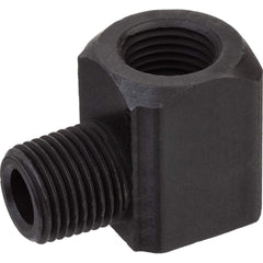 USA Sealing - Brass & Chrome Pipe Fittings; Type: 90 Elbow ; Fitting Size: 1/8 x 1/8 ; End Connections: FNPTF x MNPTF ; Material: Brass ; Pressure Rating (psi): 1000 ; Finish/Coating: Black Zinc - Exact Industrial Supply