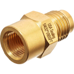 USA Sealing - Metal Flared Tube Fittings; Type: Straight Adapter ; Flared Degrees: 45 ; End Connections: Male JIC x FBSPT ; Thread Size: 1/4 ; Tube Outside Diameter (Inch): 1/4 ; Thread Type: FBSPT - Exact Industrial Supply