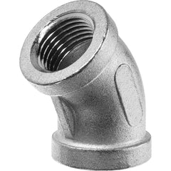 USA Sealing - Aluminum Pipe Fittings; Type: 45 Elbow ; Fitting Size: 1 x 1 ; End Connections: FNPT x FNPT ; Material Grade: Class 150 ; Pressure Rating (psi): 150 - Exact Industrial Supply