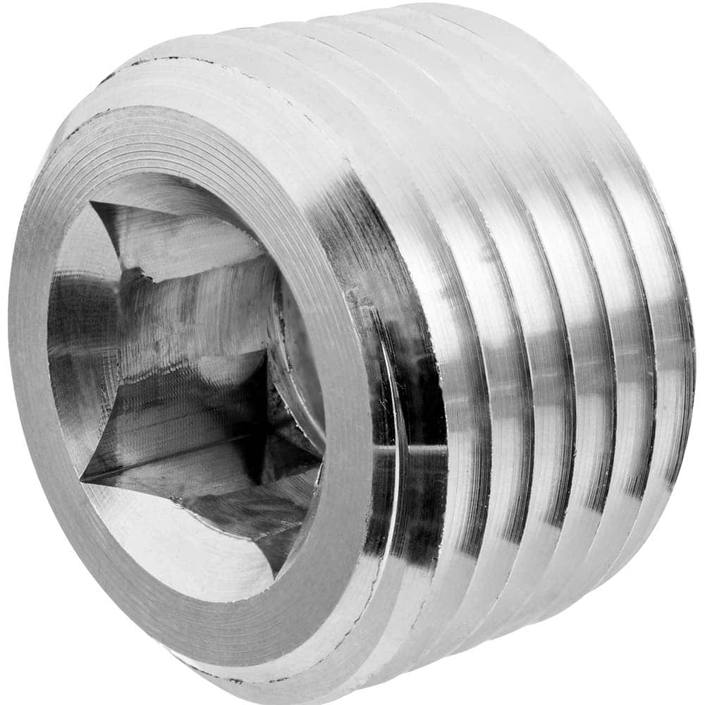 USA Sealing - Aluminum Pipe Fittings; Type: Square Socket Plug ; Fitting Size: 3/4 ; End Connections: MNPT ; Material Grade: Class 150 ; Pressure Rating (psi): 150 - Exact Industrial Supply