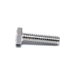 Hex Head Cap Screw: M8 x 1.25 x 20 mm, Grade 316 Stainless Steel, NL-19 Finish Fully Threaded, 13 mm Hex, DIN 933