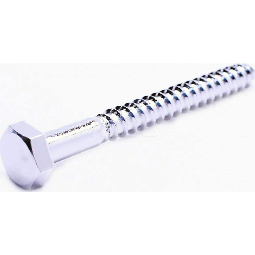 Lag Screws; Thread Size: 4″; Material: Stainless Steel; Head Type: Hex; Finish: NL-19; Head Height: 0.3438; Hex Size: 0.7500; Standards: ANSI B18.2.1; Application: Wood