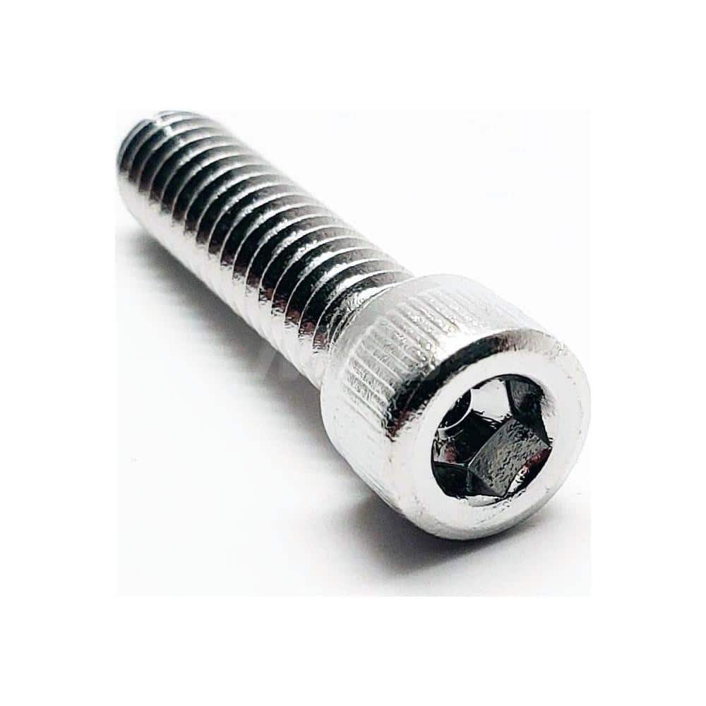 Socket Cap Screw: 5/16-18 Thread, DIN 7380, 1/4″ Drive 1″ Thread Length, Stainless Steel, NL-19