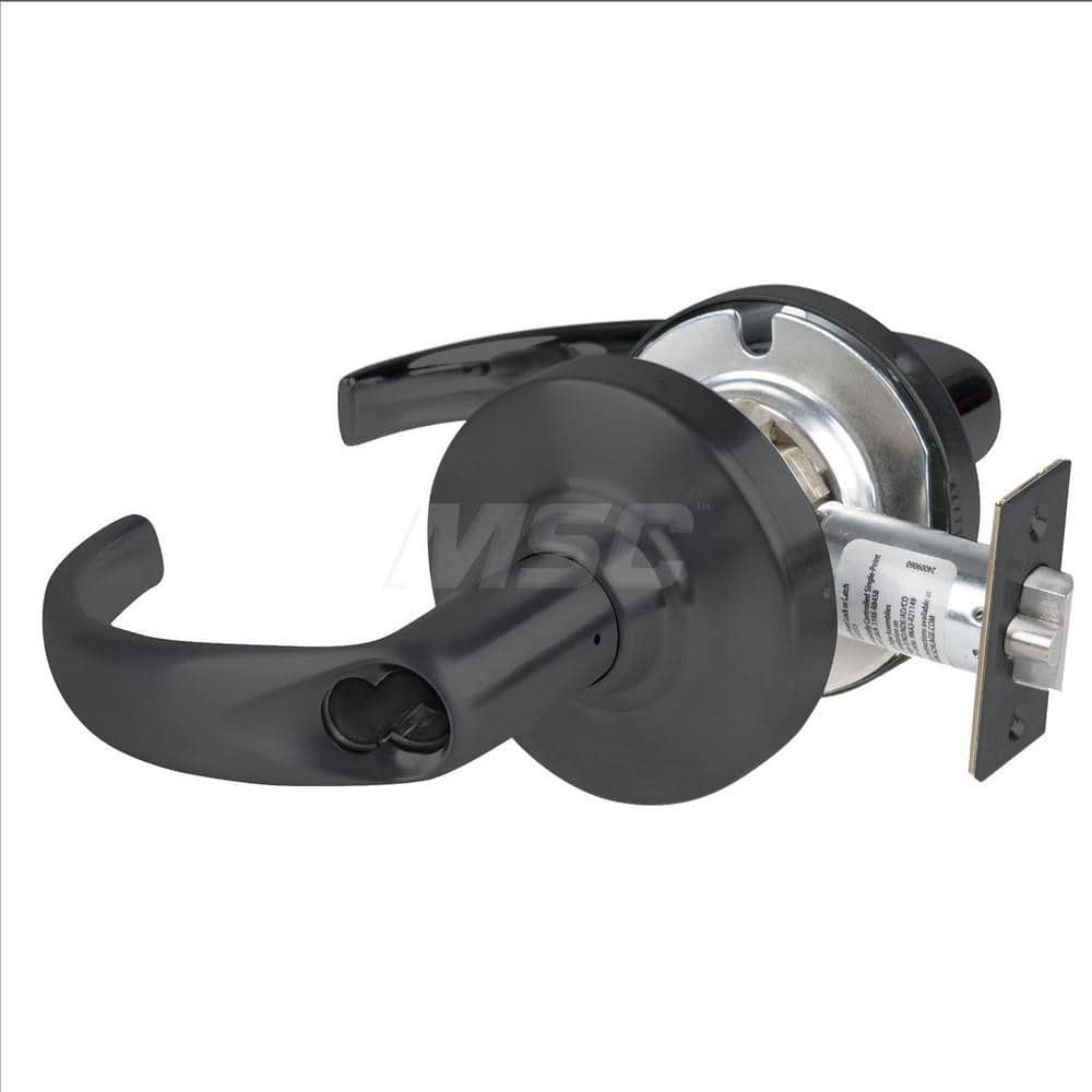 Lever Locksets; Type: Cylindrical Lock; Key Type: Keyless; Strike Type: Curved Lip Strike; Finish/Coating: Matte Black; Material: Metal; Material: Metal; Door Thickness: 1.75 in; Backset: 2.75 in; Cylinder Type: No Keyway; Minimum Order Quantity: Metal; M