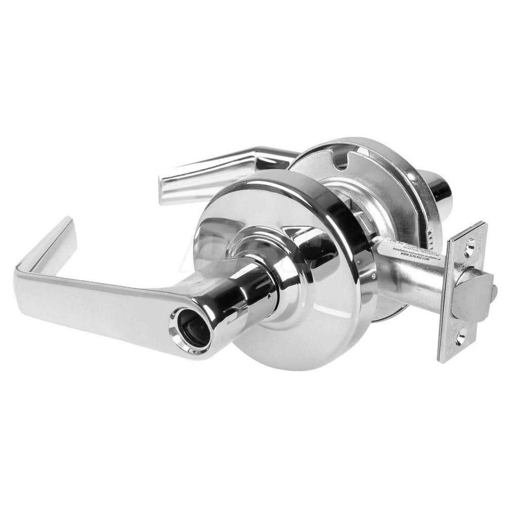 Lever Locksets; Type: Cylindrical Lock; Key Type: Keyless; Strike Type: Curved Lip Strike; Finish/Coating: Bright Chrome; Material: Metal; Material: Metal; Door Thickness: 1.75 in; Backset: 2.75 in; Cylinder Type: No Keyway; Minimum Order Quantity: Metal;