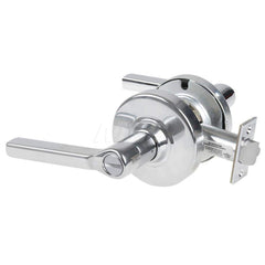 Lever Locksets; Type: Cylindrical Lock; Key Type: Keyless; Strike Type: Curved Lip Strike; Finish/Coating: Bright Chrome; Material: Metal; Material: Metal; Door Thickness: 1.75 in; Backset: 2.75 in; Cylinder Type: No Keyway; Minimum Order Quantity: Metal;