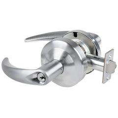 Lever Locksets; Type: Cylindrical Lock; Key Type: Keyed Different; Strike Type: Curved Lip Strike; Finish/Coating: Satin Chrome; Material: Metal; Material: Metal; Door Thickness: 1.75 in; Backset: 2.75 in; Cylinder Type: Schlage C Keyway; Minimum Order Qu