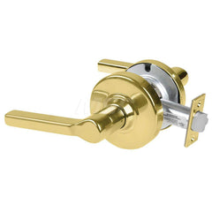 Lever Locksets; Type: Cylindrical Lock; Key Type: Keyless; Strike Type: Curved Lip Strike; Finish/Coating: Bright Brass; Material: Metal; Material: Metal; Door Thickness: 1.75 in; Backset: 2.75 in; Cylinder Type: No Keyway; Minimum Order Quantity: Metal;