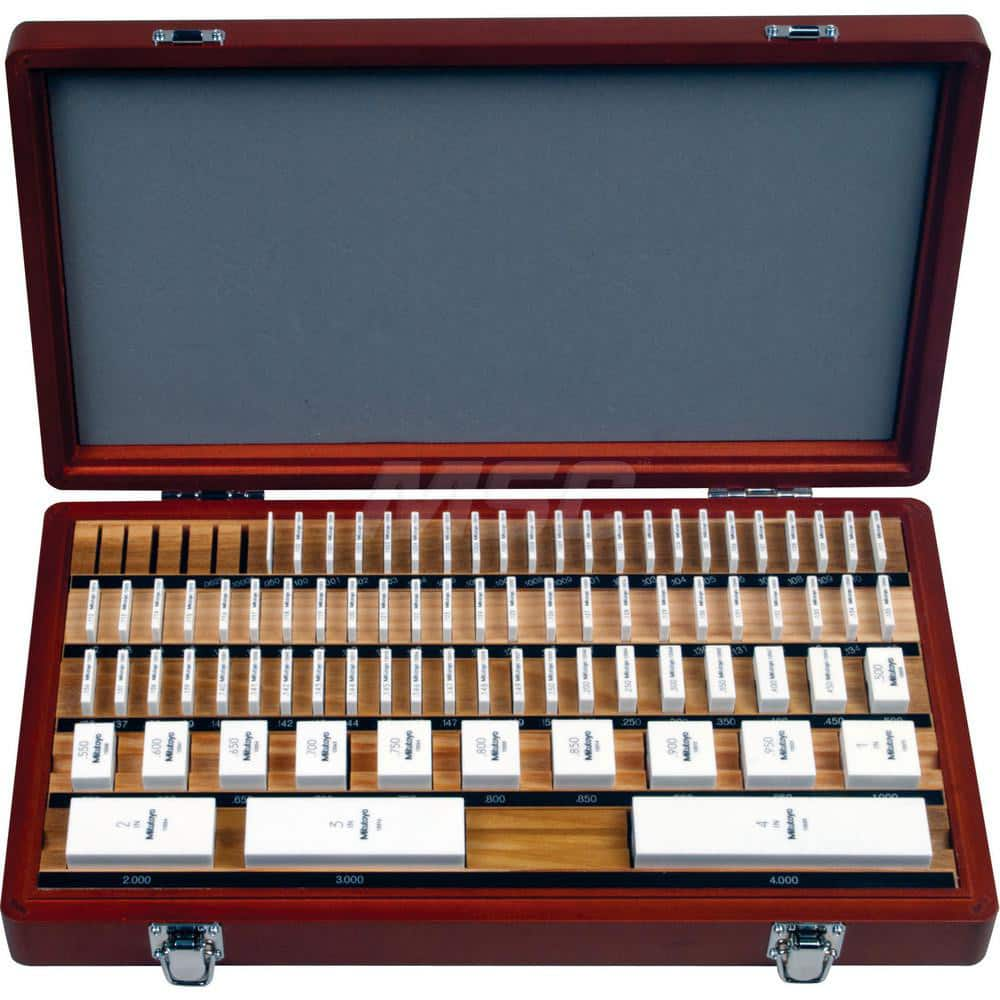 Gage Block Set: 0.1001 to 0.1009'' Range, 81 Pc, Ceramic Square