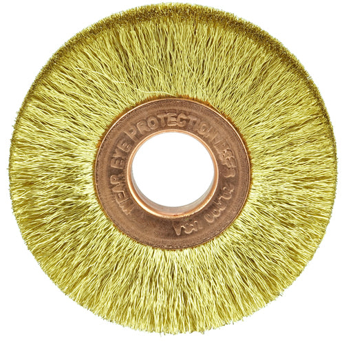 2″ × 1/2″-0.005″ Wire Size - Brass Non-Sparking Wire Wheel - Benchmark Tooling