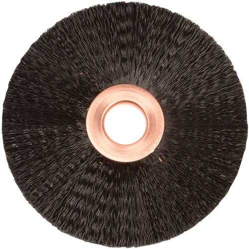 3″ Small Diameter Nylon Wheel, .010″ Crimped Black Fill, 1/2″ Arbor Hole - Benchmark Tooling