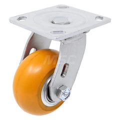 Top Plate Caster: Polyurethane, 4″ Wheel Dia, 2″ Wheel Width, 90 lb Capacity, 5-5/8″ OAH 4.5″ Plate Length, 4″ Plate Width