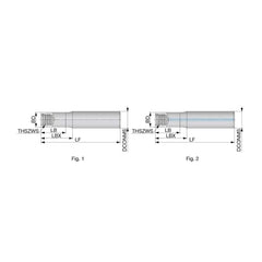 Replaceable Tip Milling Shank: Series VSSD, 16″ Straight Shank S10 Neck Thread, 15.2″ Neck Dia, Solid Carbide