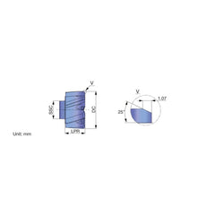 Modular Reamer Heads; Head Diameter (Inch): 0.7500; Head Diameter (mm): 0.7500; Reamer Finish/Coating: Coated; TiAlN; Flute Type: Spiral; Head Length (Decimal Inch): 0.4173 in; Hole Tolerance: h7; Spiral Direction: Left Hand; Cutting Direction: Right Hand