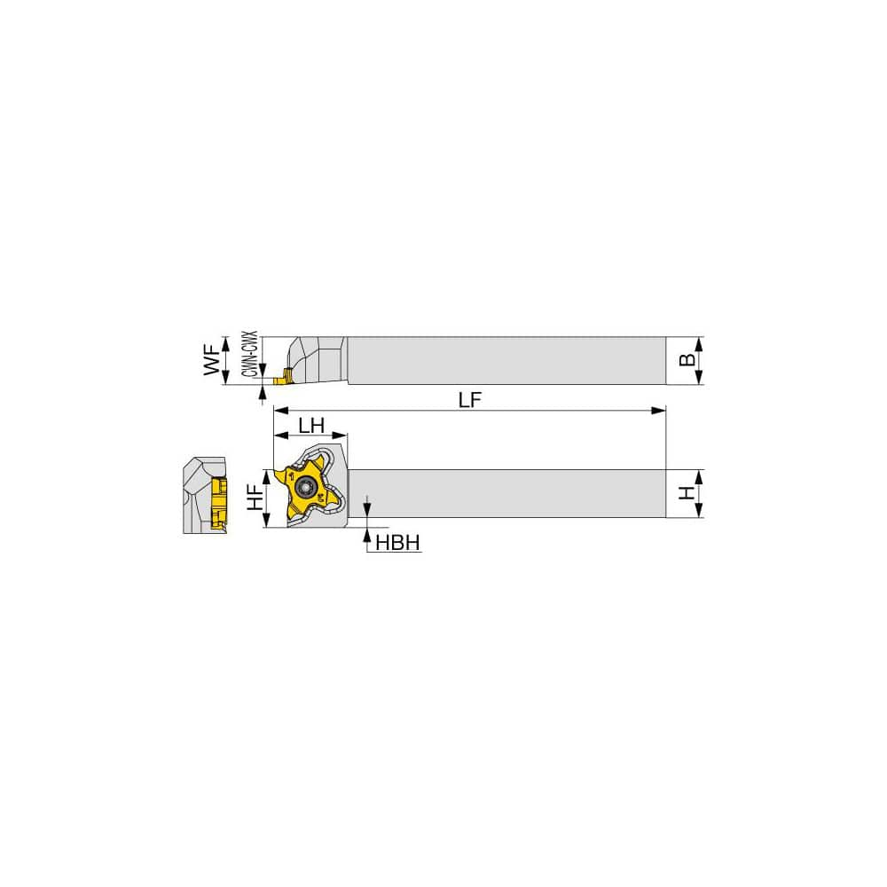 Indexable Grooving Toolholder:  STCL2020X18, Uses 18 Inserts,  No