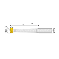 Modular Reamer Bodies; Clamping Method: Axial; Shank Diameter (mm): 0.7870; Shank Length (Decimal Inch): 1.5040 in; Overall Length (Decimal Inch): 3.47; Overall Length (mm): 3.47; Cutting Direction: Neutral; Shank Length (mm): 1.5040 in