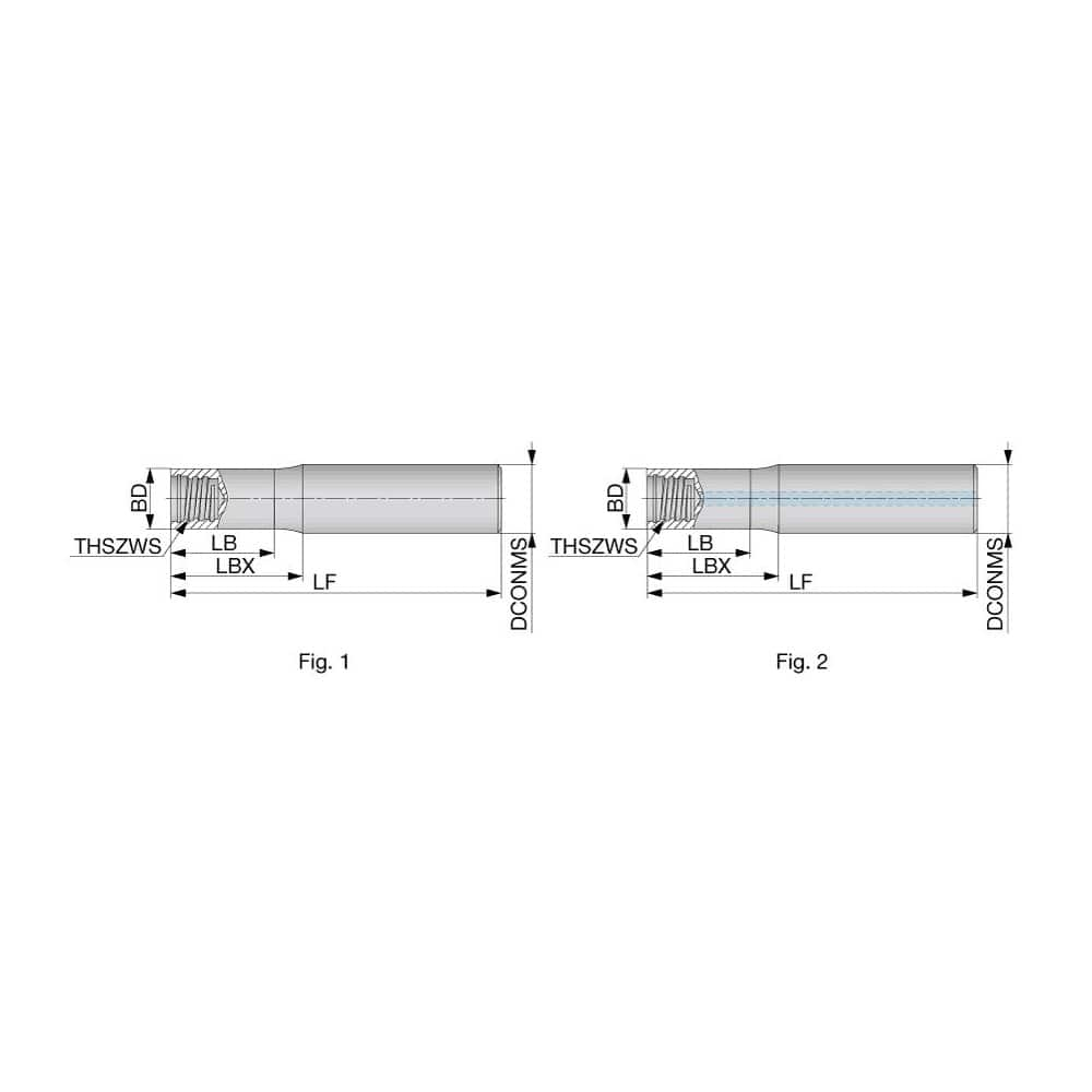 Replaceable Tip Milling Shank: Series VSSD, 25″ Straight Shank S15 Neck Thread, 23.9″ Neck Dia, Solid Carbide