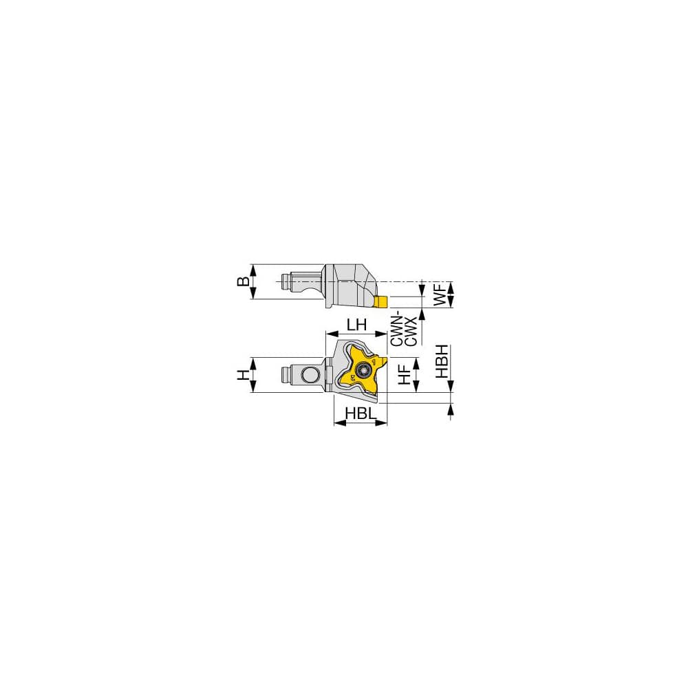 Modular Grooving Head: Left Hand, Cutting Head, System Size QC12, Uses TC Size 18 Inserts 3.5 mm Max Depth of Cut, Through Coolant, Series QC12