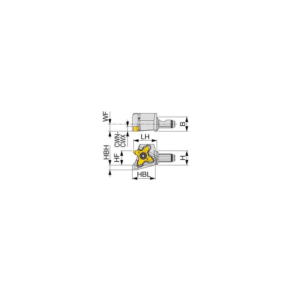 Modular Grooving Head: Right Hand, Cutting Head, System Size QC12, Uses TC Size 18 Inserts 3.5 mm Max Depth of Cut, Through Coolant, Series QC12