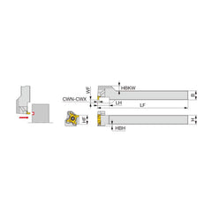 Indexable Grooving Toolholder:  STCFVR06-18,  0.1180″ Max Groove Width 0.1378″ Max Depth,  Uses 18 Inserts,  0.3750″ Shank Height,  3/8″ Shank Width,  No