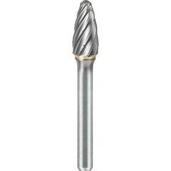 SGS Pro - SF-3, 3/8" Cut Diam, 1/4" Shank Length, NG6, Tungsten Carbide Tree Burr with Radius End - Exact Industrial Supply