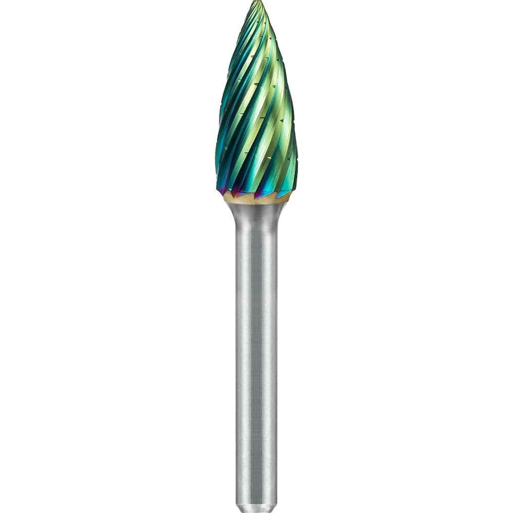 SGS Pro - SG-6, 5/8" Cut Diam, 1/4" Shank Length, NG6, Tungsten Carbide Pointed Tree Burr - Exact Industrial Supply