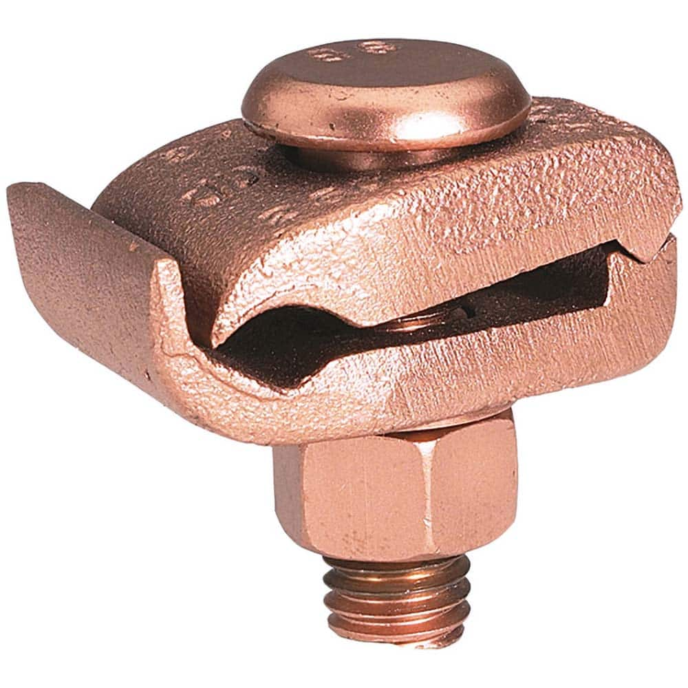 Burndy - Grounding Clamps; Clamp Type: Grounding Clamp ; Compatible Wire Size (AWG): 2/0 ; Compatible Wire Size (kcmil): 250 ; Overall Length (Inch): 1-1/4 ; Overall Length (Decimal Inch): 1-1/4 ; Material: Copper Alloy - Exact Industrial Supply