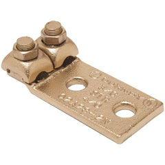 Burndy - Ring Terminals; Terminal Type: Rectangle ; Insulation Type: NonInsulated ; Connection Type: Lug ; Compatible Wire Size (AWG): 1/0-2/0 (Strand) ; Stud Size (Inch): 1/2 ; Color: Copper - Exact Industrial Supply