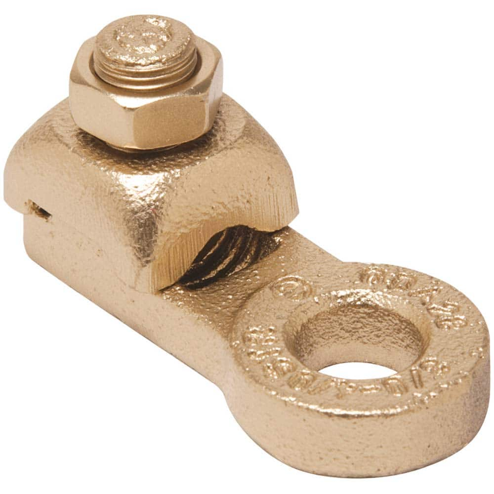 Burndy - Ring Terminals; Terminal Type: Rectangle ; Insulation Type: NonInsulated ; Connection Type: Lug ; Compatible Wire Size (AWG): 1/0-2/0 (Strand) ; Stud Size (Inch): 1/2 ; Color: Copper - Exact Industrial Supply