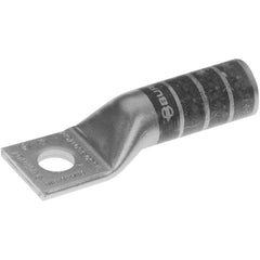 Burndy - Ring Terminals; Terminal Type: Rectangle ; Insulation Type: NonInsulated ; Connection Type: Compression ; Compatible Wire Size (AWG): 4 ; Stud Size (Inch): 1/4 ; Color: Gray - Exact Industrial Supply