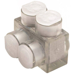 Burndy - Split Bolt Connectors; Connector Material: Aluminum ; Maximum Compatible Wire Size (AWG): 2/0 ; Minimum Compatible Wire Size (AWG): 14 ; Compatible Wire Type: Aluminum; Copper ; Base Width (Inch): 1.4 ; Base Width (Decimal Inch): 1.4 - Exact Industrial Supply