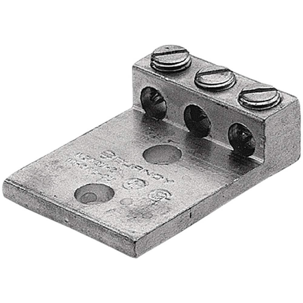 Burndy - Ring Terminals; Terminal Type: Rectangle ; Insulation Type: NonInsulated ; Connection Type: Lug ; Compatible Wire Size (AWG): 14-1/0 (Strand) ; Stud Size (Inch): 3/8 ; Color: Aluminum - Exact Industrial Supply