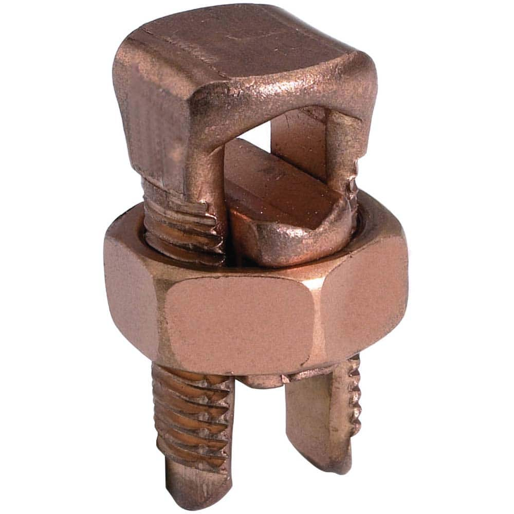 Burndy - Split Bolt Connectors; Connector Material: Copper ; Maximum Compatible Wire Size (AWG): 4/0 ; Maximum Compatible Wire Size (kcmil): 750 ; Minimum Compatible Wire Size (AWG): 4/0 (Strand) ; Minimum Compatible Wire Size (kcmil): 250 ; Pressure Bar - Exact Industrial Supply