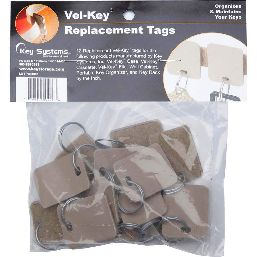 Key Systems - Key Control; Type: Key Tag ; Number of Keys: 0 ; Color: Tan ; Height (Inch): 1-1/4 ; Width (Inch): 1 ; Depth (Inch): .2 - Exact Industrial Supply