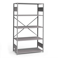 Rousseau Metal - Steel Shelving; Type: Shelving ; Starter or Add-On: Starter ; Load Capacity (Lb.): 3500.000 ; Number of Shelves: 5 ; Width (Inch): 48 ; Height (Inch): 87 - Exact Industrial Supply