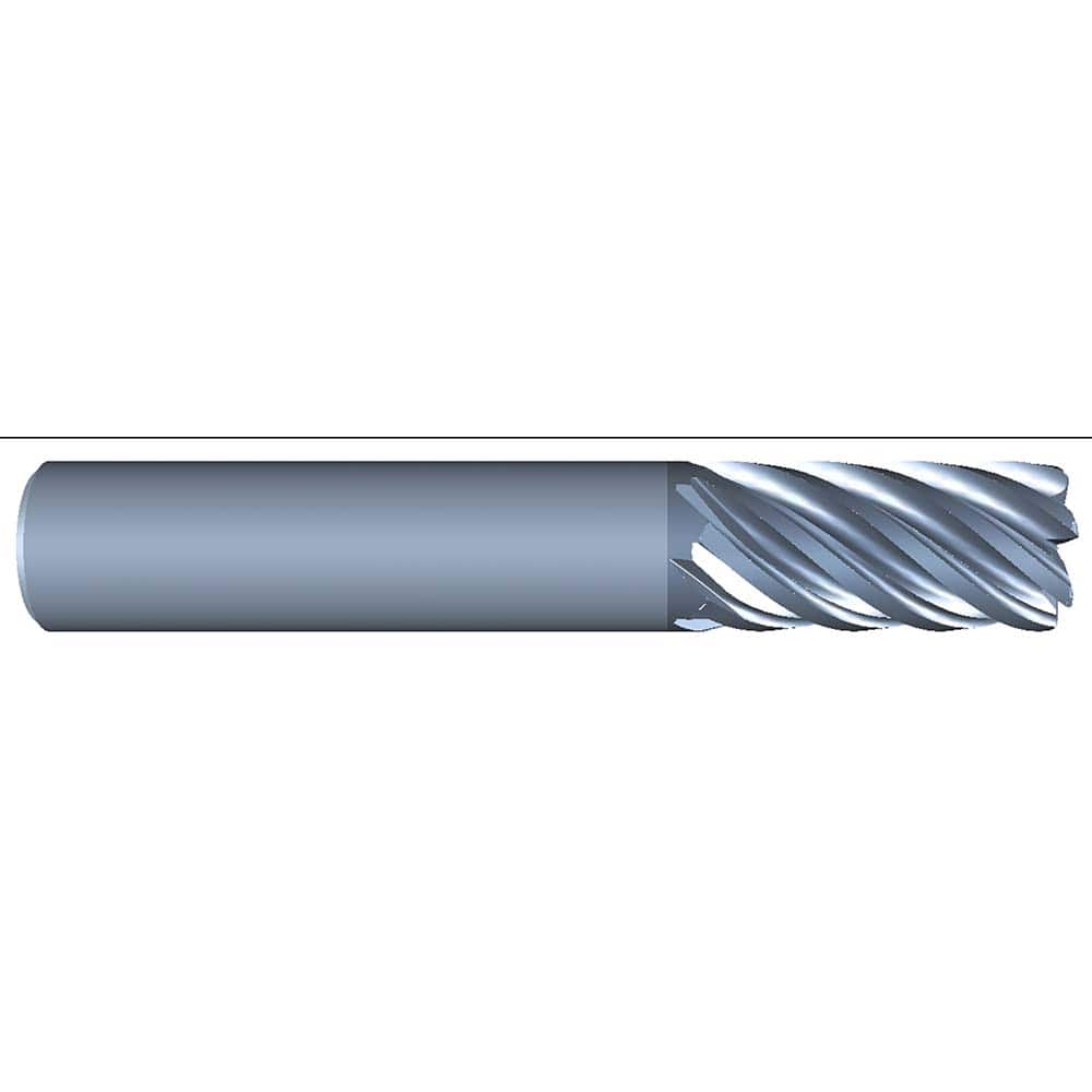 Corner Radius End Mill: 3/4″ Dia, 1-3/4″ LOC, 0.03″ Radius, 7 Flutes, Solid Carbide 4″ OAL, 3/4″ Shank Dia, Variable ° Helix, AlCrN Coated, Corner Radius End, Centercutting, Series Eliminator