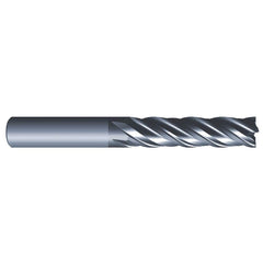 Corner Radius End Mill: 1/8″ Dia, 3/4″ LOC, 0.015″ Radius, 4 Flutes, Solid Carbide 2-1/2″ OAL, 1/8″ Shank Dia, Variable ° Helix, AlCrN Coated, Corner Radius End, Centercutting, Series Eliminator