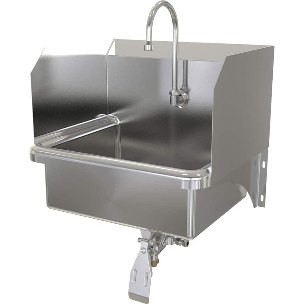 SANI-LAV - Sinks; Type: Hands-Free Wall Mounted Wash Sink ; Outside Length: 20 (Inch); Outside Width: 17-1/2 (Inch); Outside Height: 16-1/2 (Inch); Inside Length: 17 (Inch); Inside Width: 14 (Inch) - Exact Industrial Supply