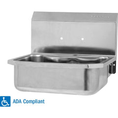 SANI-LAV - Sinks; Type: Wall Mounted Wash Sink ; Outside Length: 16 (Inch); Outside Width: 15-1/2 (Inch); Outside Height: 13 (Inch); Inside Length: 14 (Inch); Inside Width: 11 (Inch) - Exact Industrial Supply