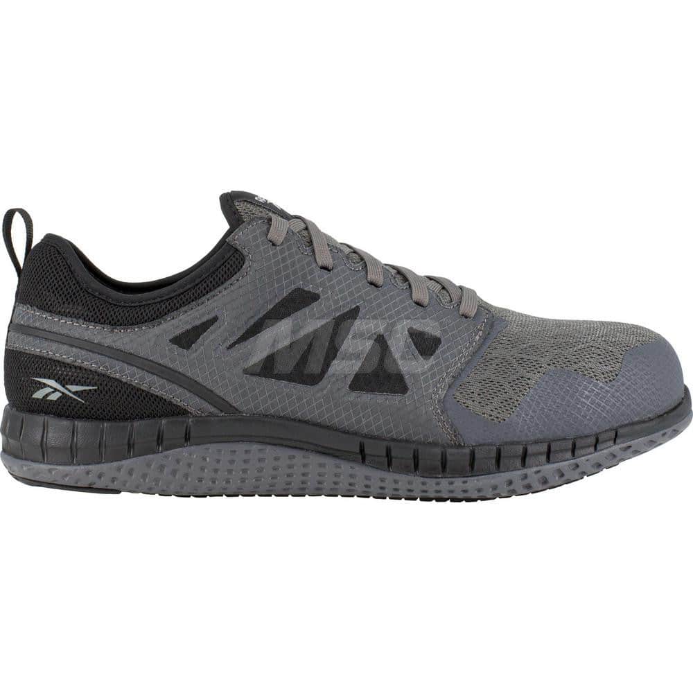 Work Boot: Size 8, Mesh, Steel Toe Gray, Medium Width, Non-Slip Sole