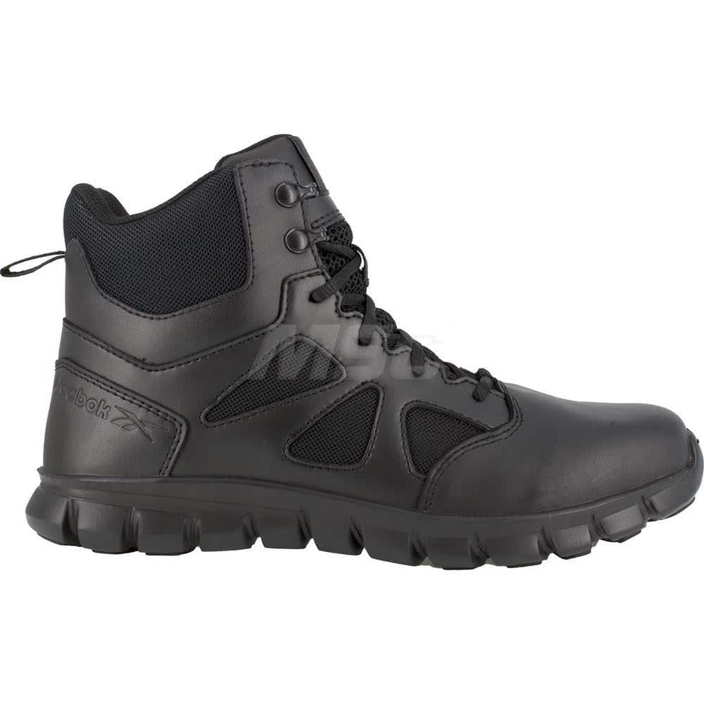 Work Boot: 6″ High, Leather, Plain Toe Black, Medium Width, Non-Slip Sole