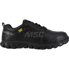 Work Boot: Leather, Alloy Toe Black, Medium Width, Non-Slip Sole