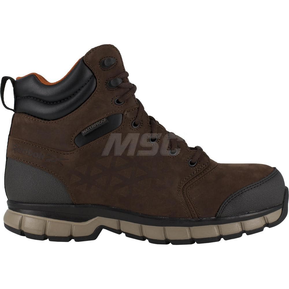 Work Boot: Size 11, Leather, Composite Toe Brown, Wide Width