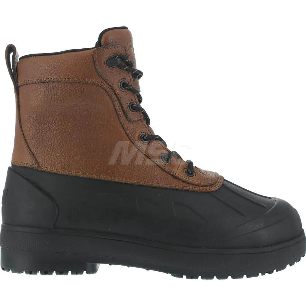 Work Boot: Size 11, 8″ High, Leather, Composite Toe Black, Wide Width