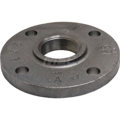 Black Reducing Flange: 1 x 6″, 125 psi, Threaded Cast Iron, Black Finish, Class 125